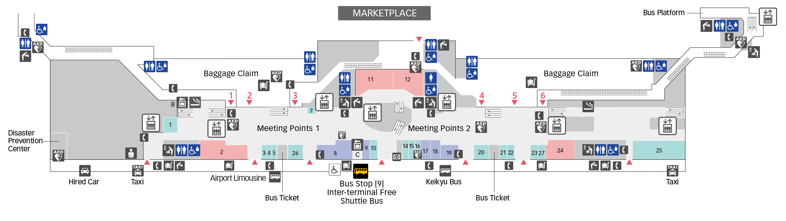 1F Arrival Lobby(Domestic) Floor Map