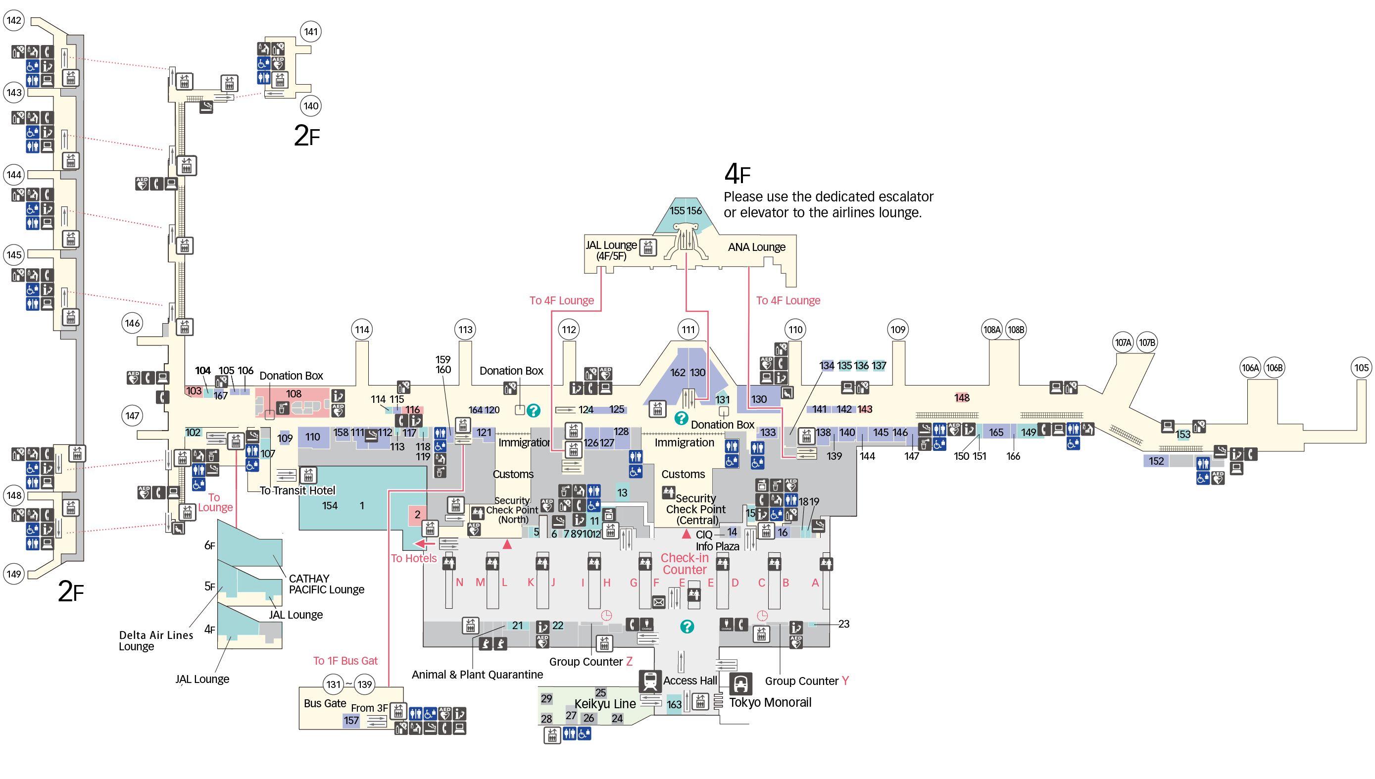 3F Departure lobby Floor Map