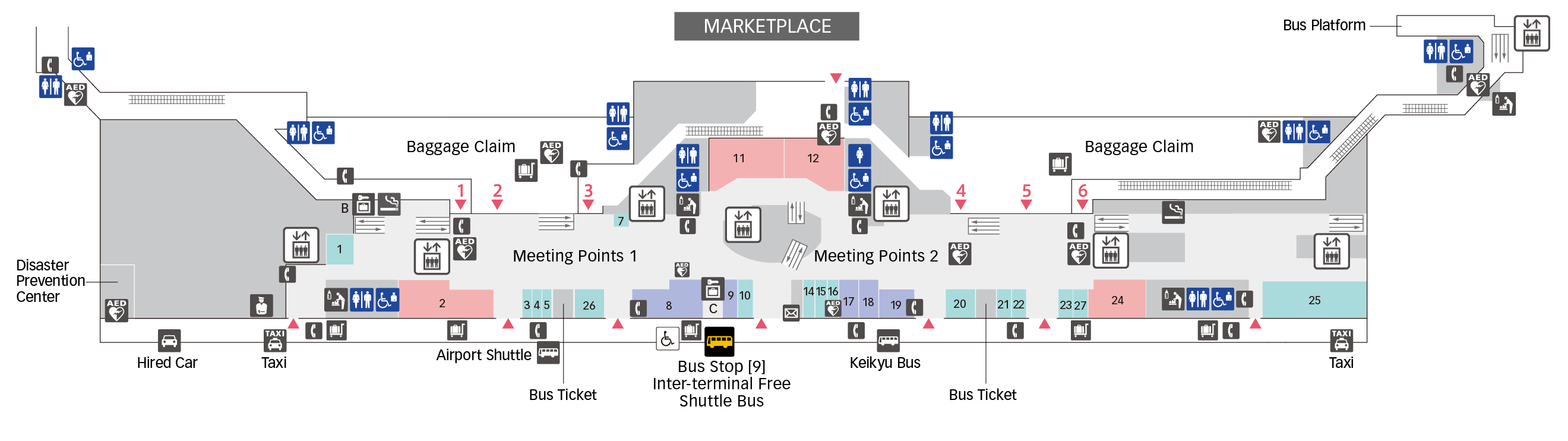 1F Arrival Lobby(Domestic) Floor Map