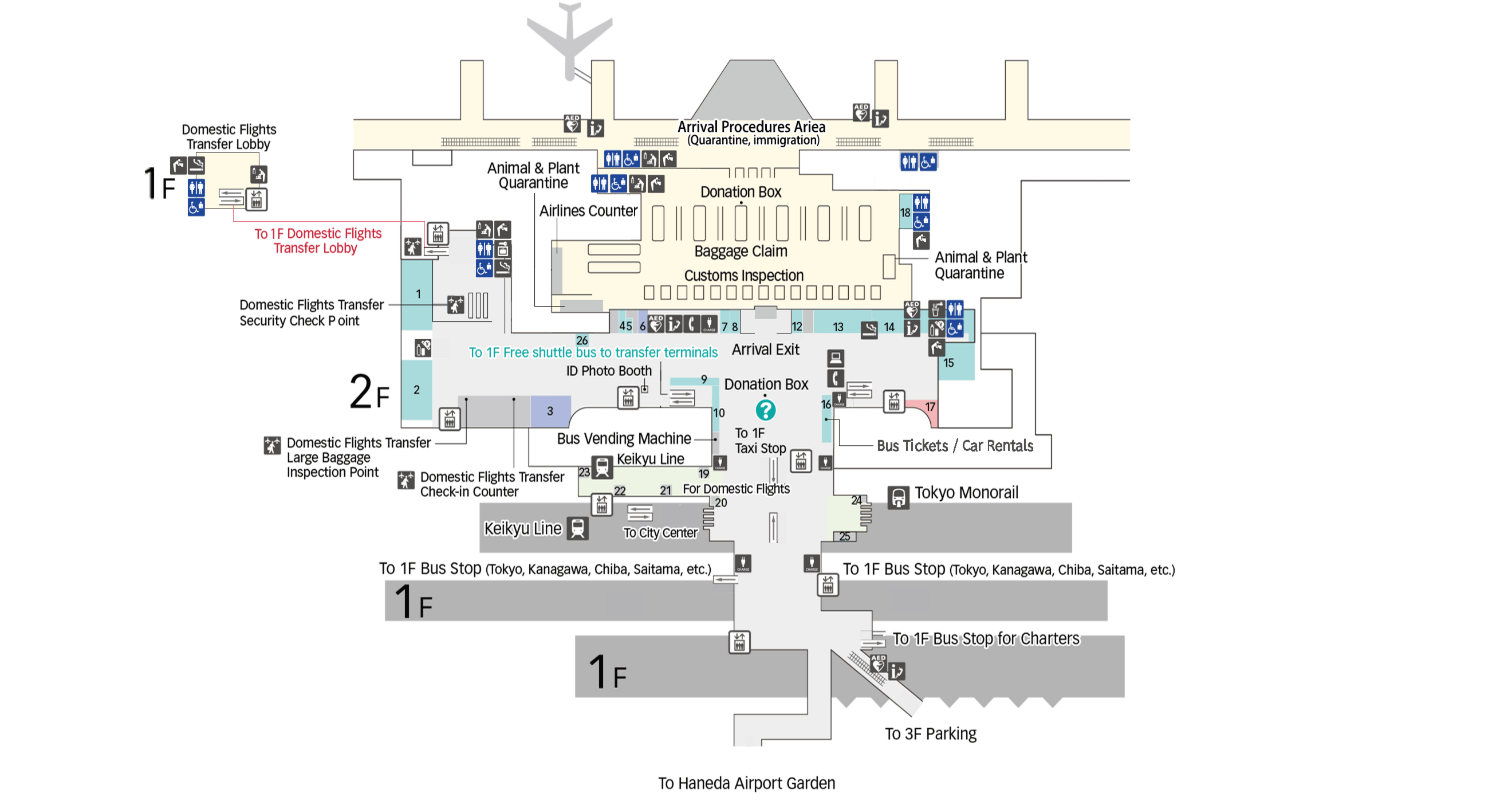 2F Arrival Lobby floor map