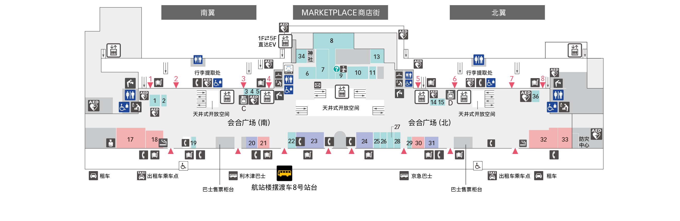 1F 到达大厅楼层图