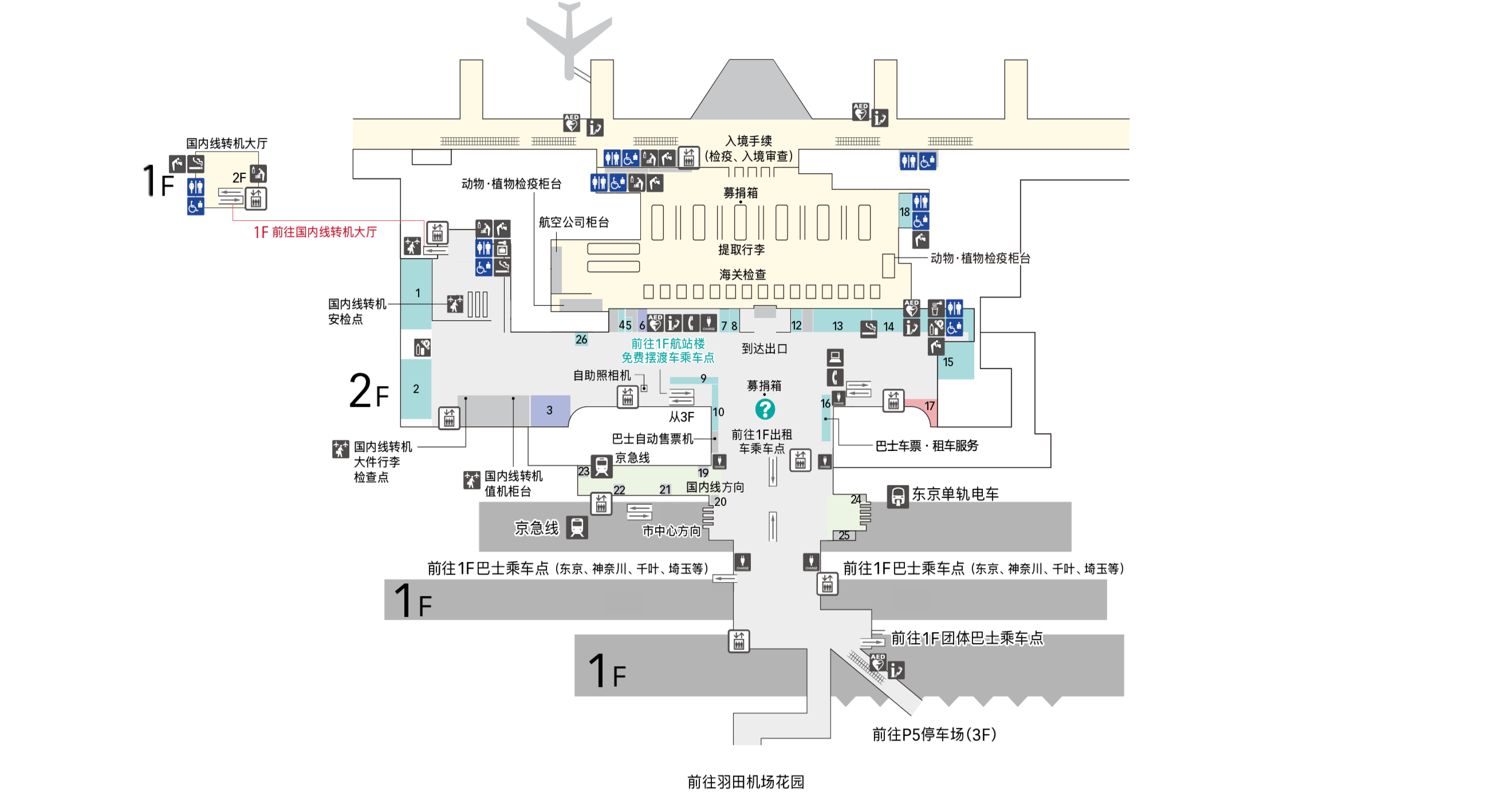 2F到达大厅楼层图