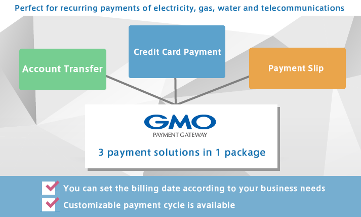 Optimal payment methods for monthly payments: card payment, account transfer, and payment slip paymentBulk Providing Images