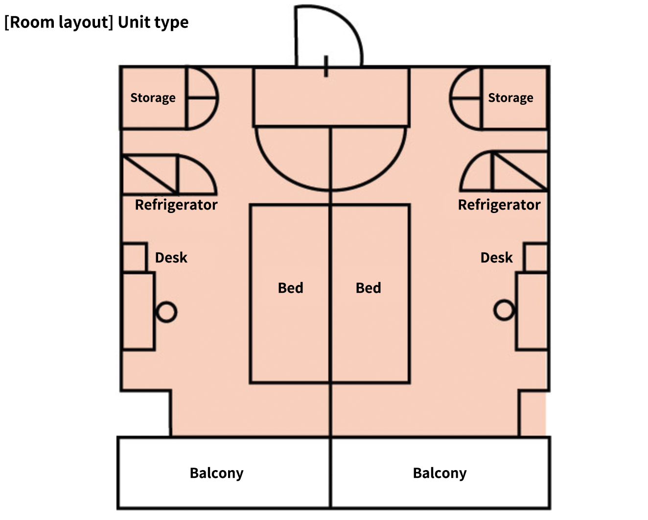 Dorm room (Floor plan for unit type)