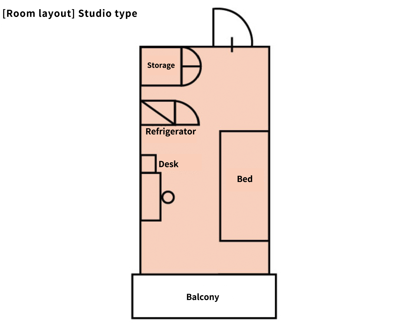 Dorm room (Floor plan for single room type)