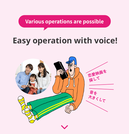 So many functions! Easy voice operation! /Turn up the sound/ Find a romantic movie/