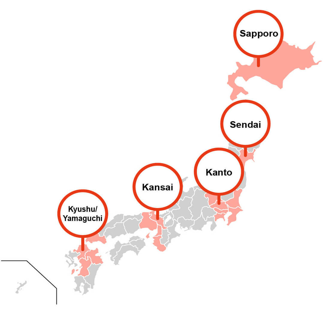 List of group companies Sapporo Sendai Kanto Kansai Kyushu Yamaguchi