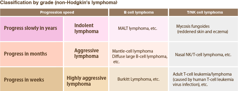 Classification by grade (non-Hodgkin lymphoma)