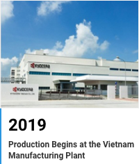 2019 Started production at the Vietnam plant
