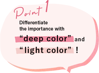 1. Differentiate the importance using “medatase color” and “low-key color”!