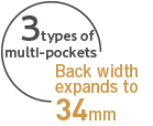 3 types of multi-pocket back width expands to 34mm