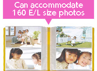 Can accommodate 160 E/L size photos