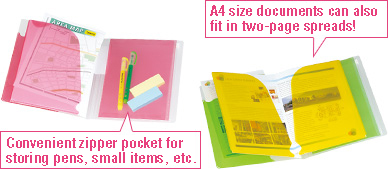 Comes with a convenient zipper pocket for storing pens, small items, etc.